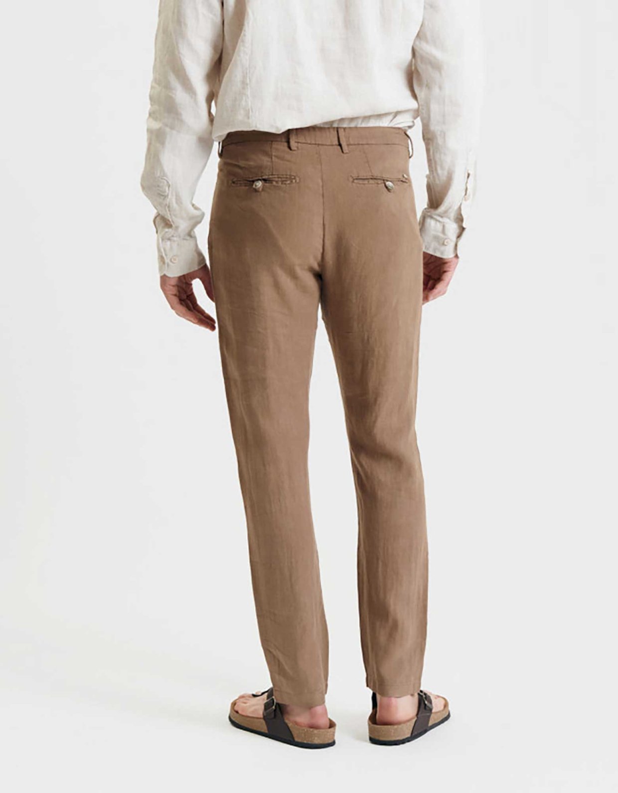 Gianni Lupo Michigan linen trouser with drawstring camel