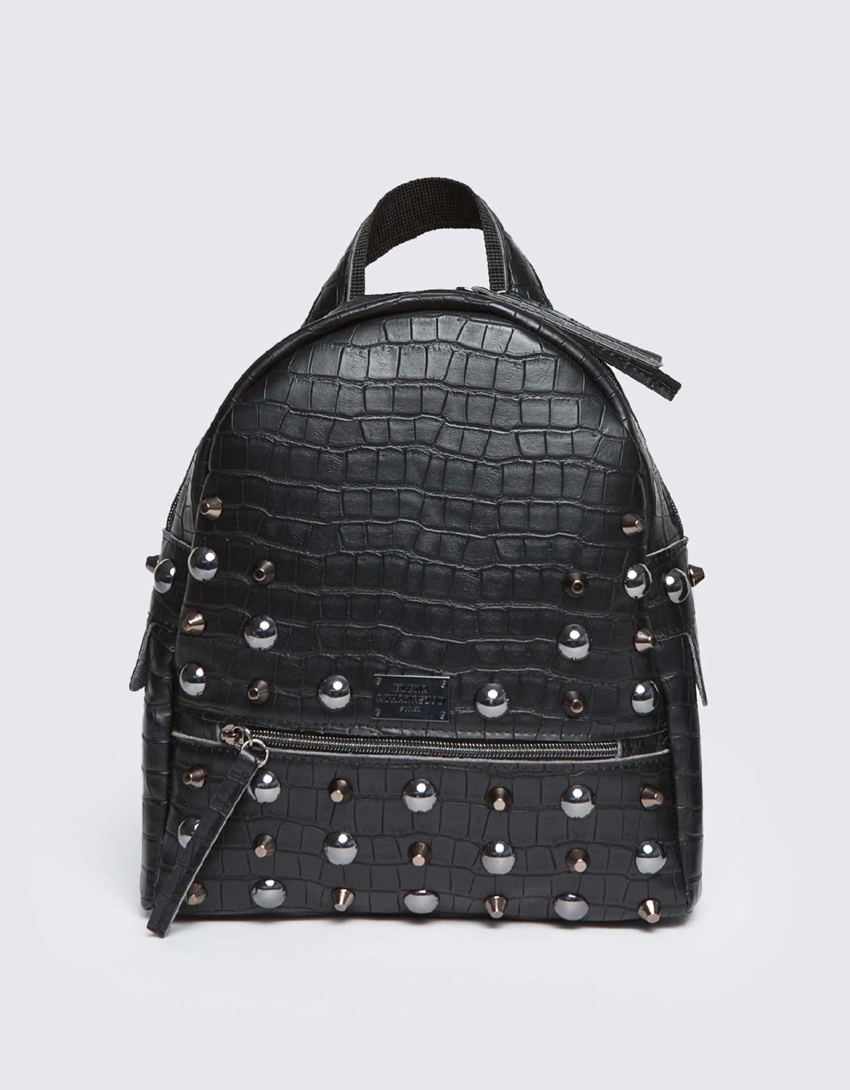 Elena Athanasiou Croco backpack small black nickel