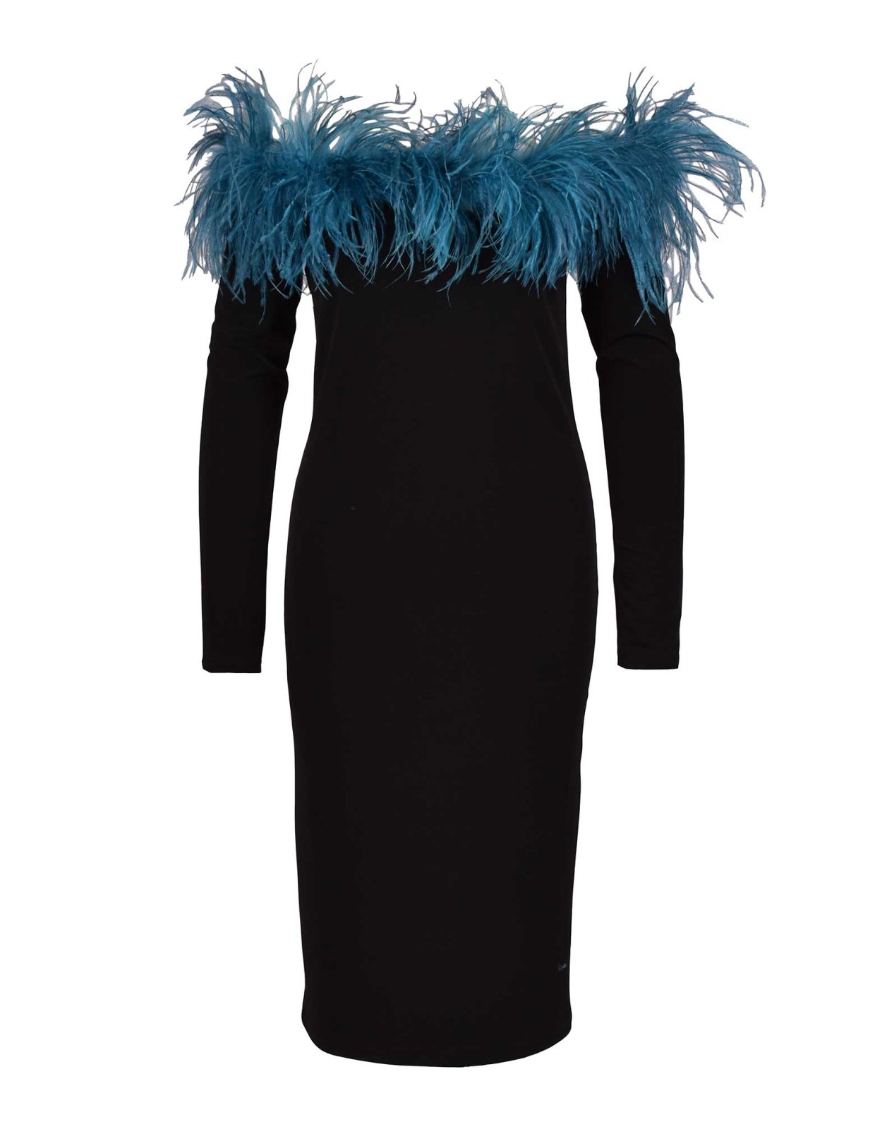 Studio 83 Feathers marais midi dress petrol