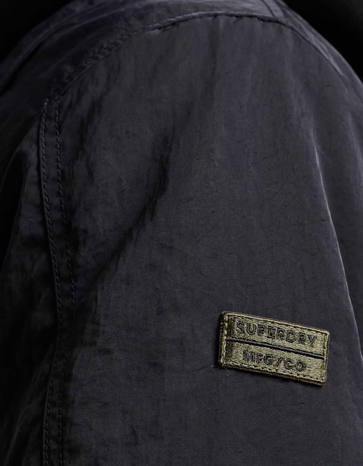 Superdry Military hooded ma1 jacket jet black