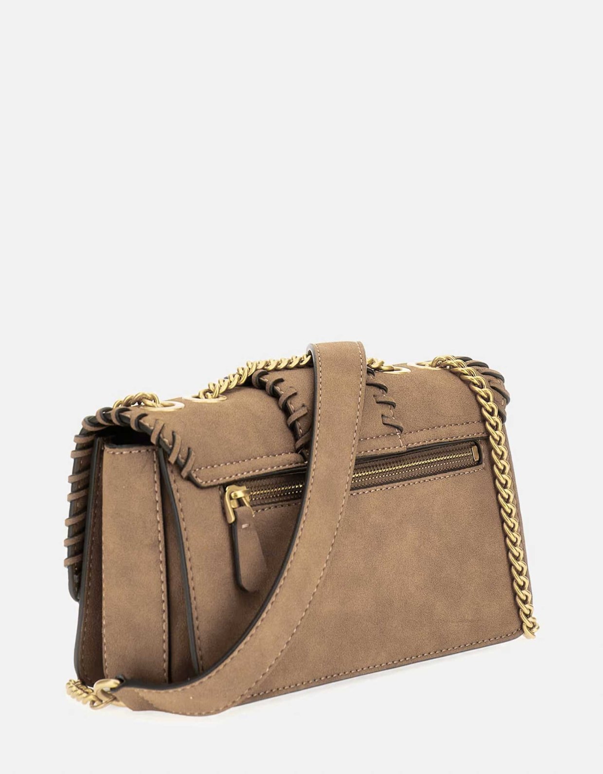 Guess Libera crossbody natural suede bag cognac