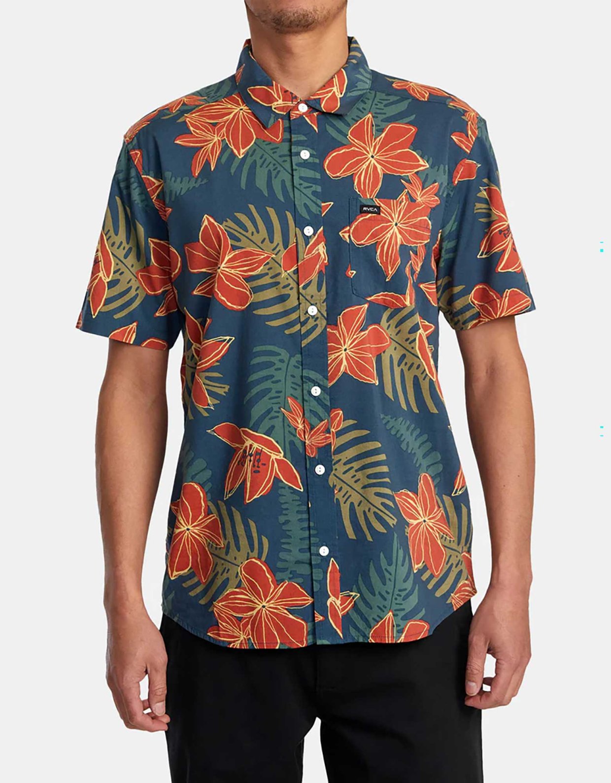 Rvca Wild hibiscus floral shirt