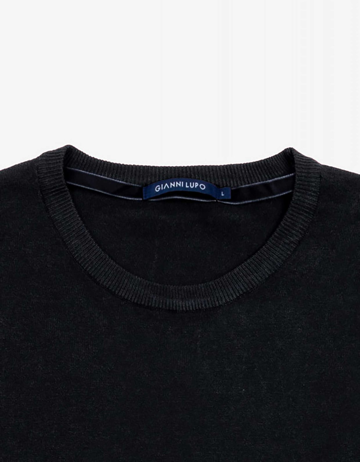 Gianni Lupo Black round neck sweater