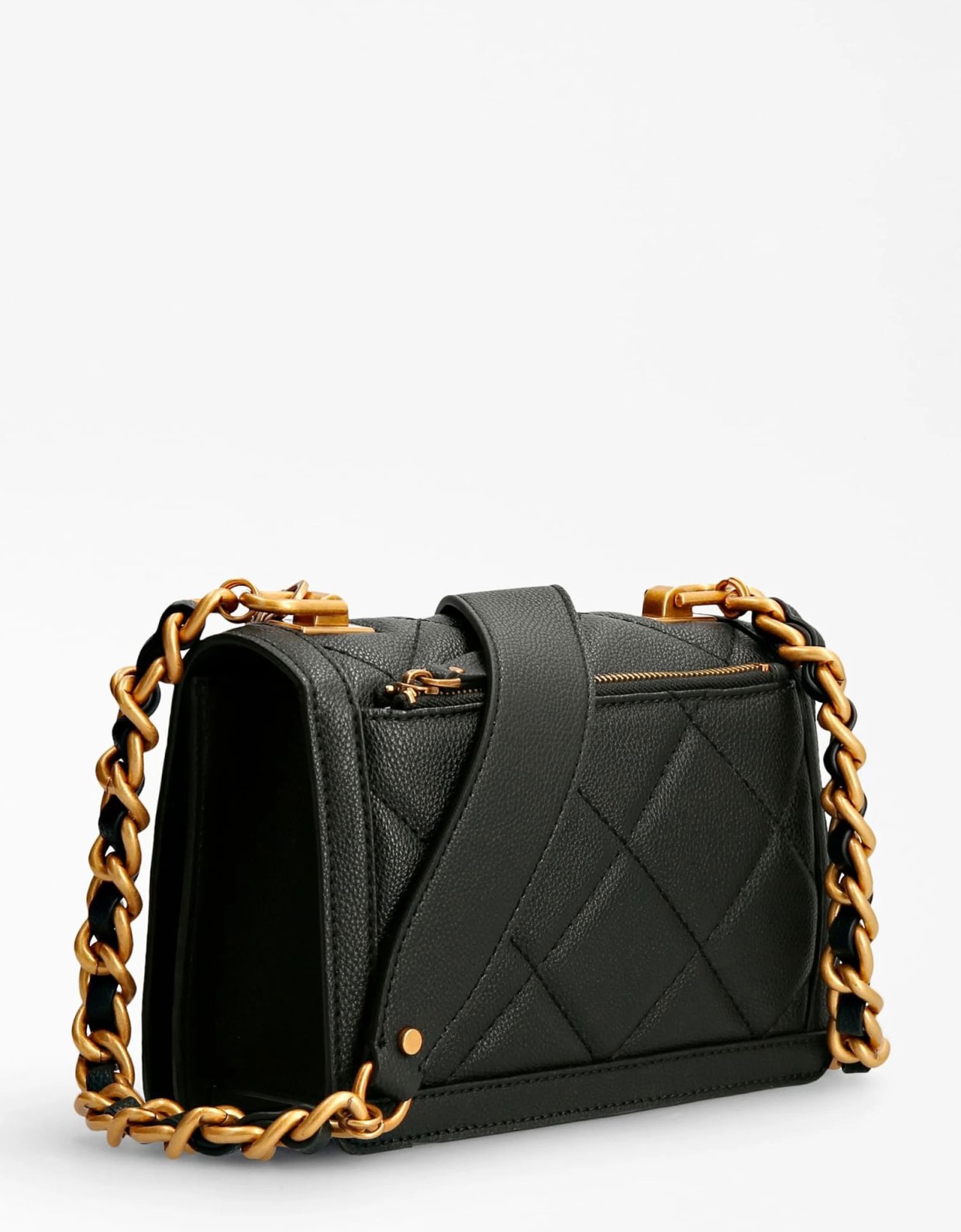 Guess Abey crossbody quilted flap bag black