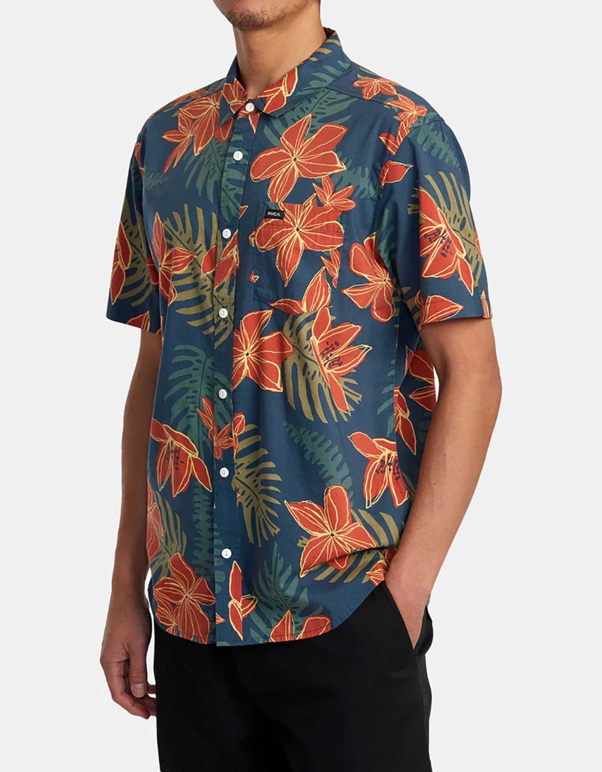 Rvca Wild hibiscus floral shirt