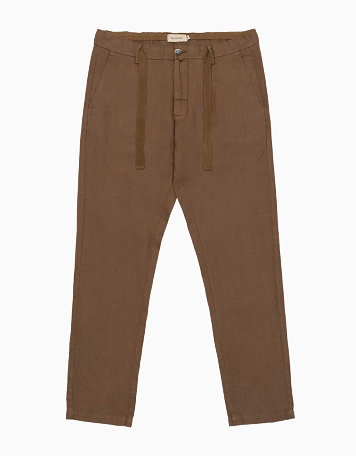 Gianni Lupo Michigan linen trouser with drawstring camel