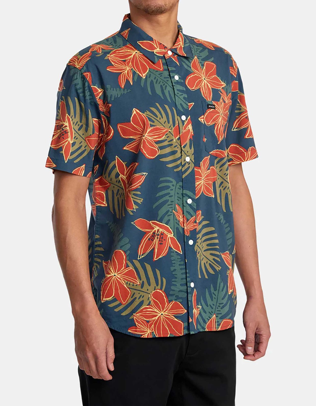 Rvca Wild hibiscus floral shirt