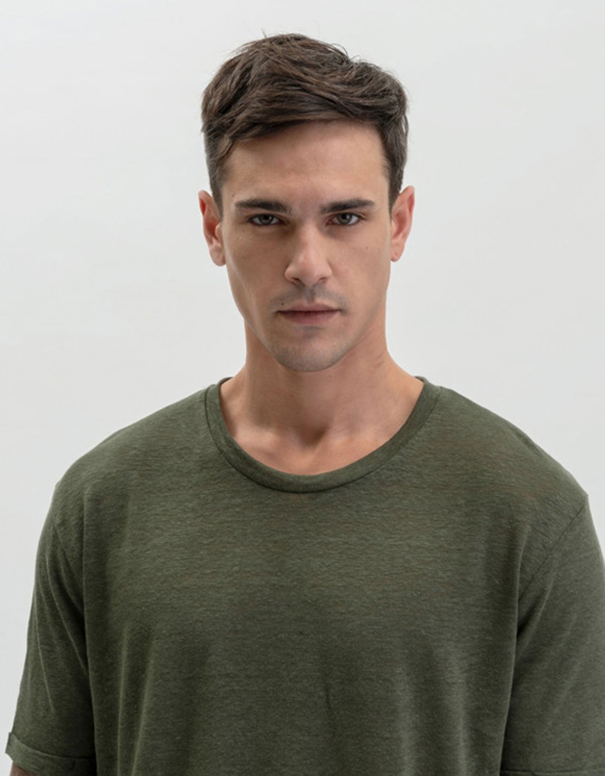 Gianni Lupo Linen t-shirt military green