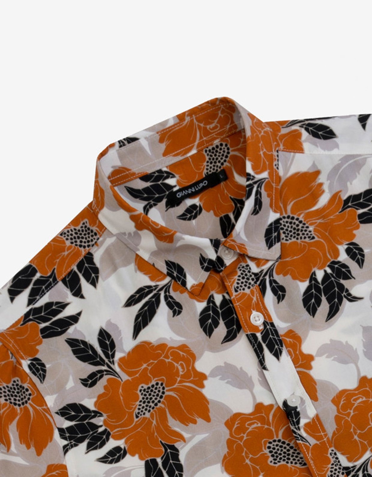 Gianni Lupo Floral print orange shirt