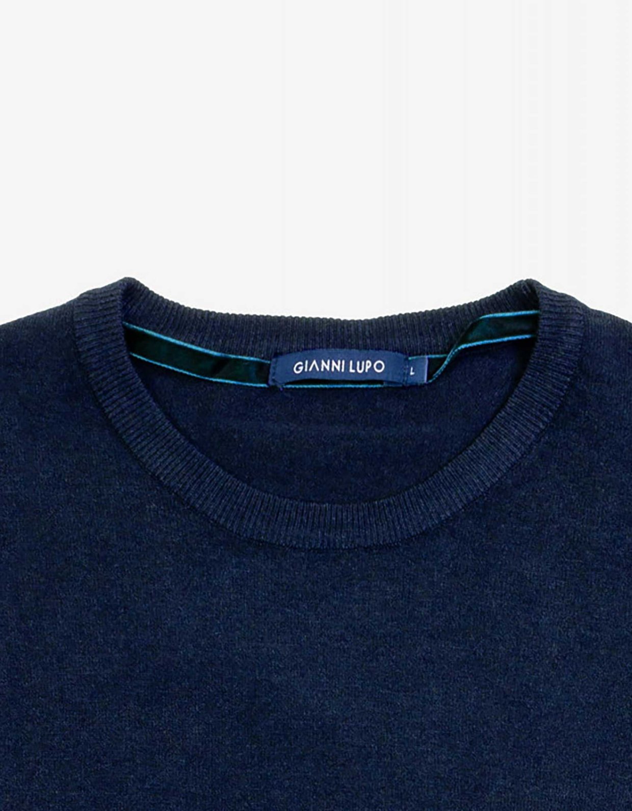 Gianni Lupo Deep blue round necksweater