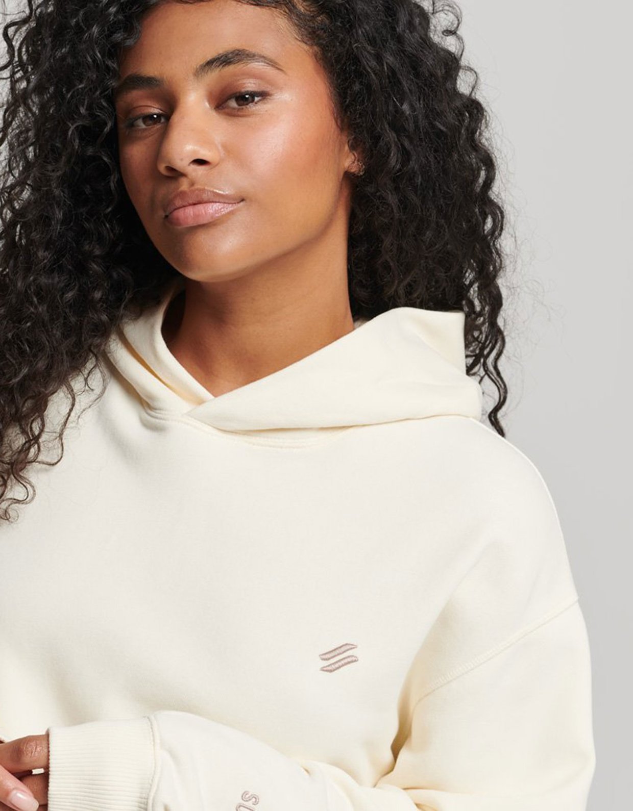 Superdry Core oversized hoodie riff white
