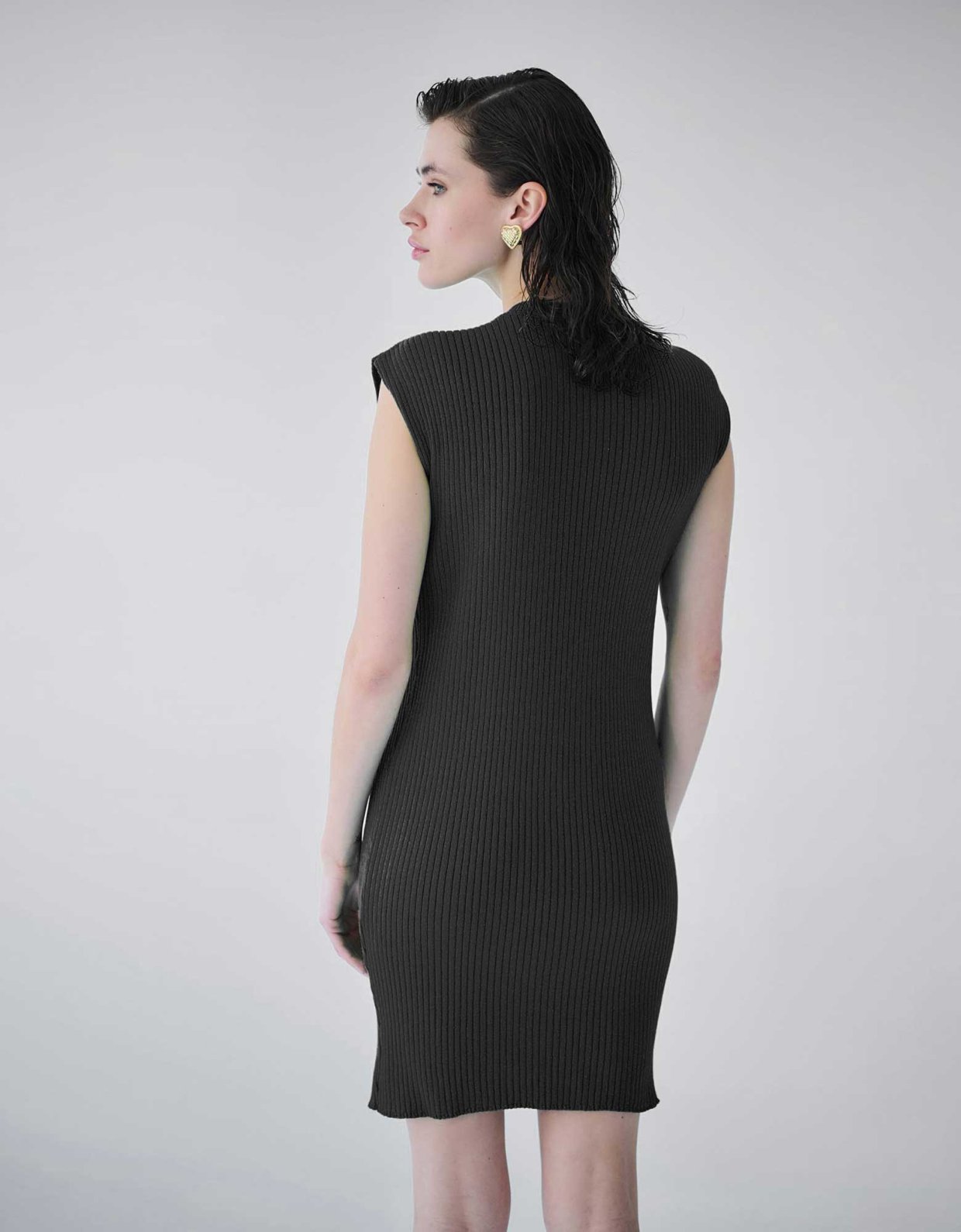 Combos Knitwear Sleeveless mini dress black