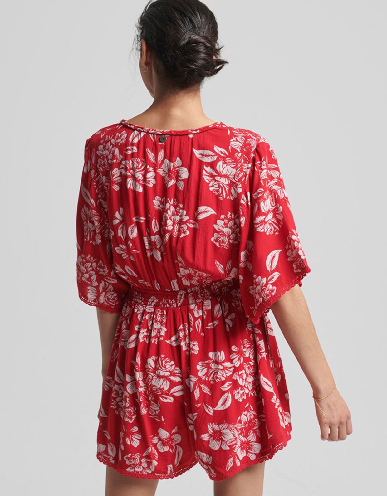 Superdry Vintage beach playsuit floral red