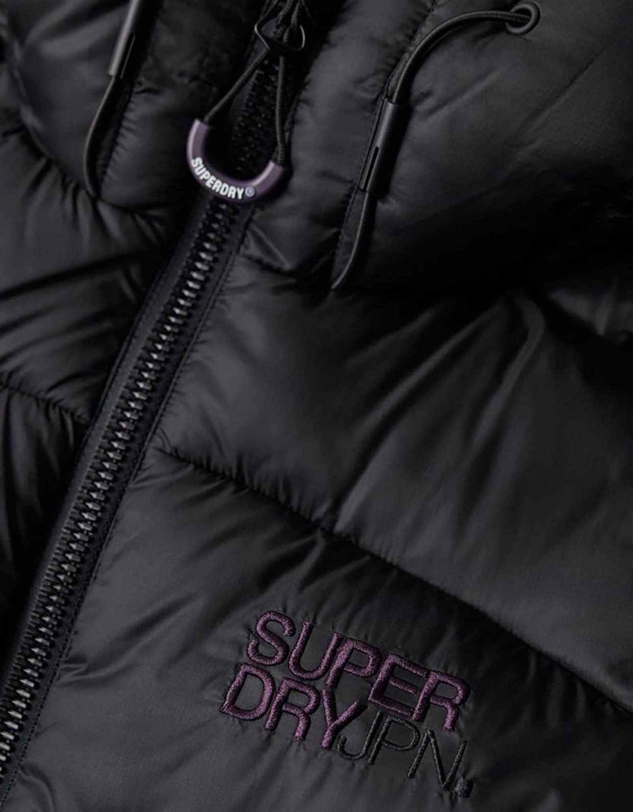 Superdry Sports puffer bomber jacket black