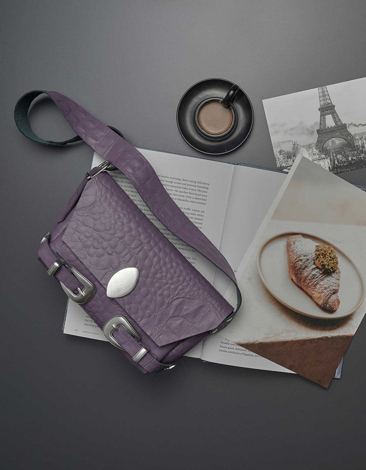 Individual Art Leather Bound bag purple