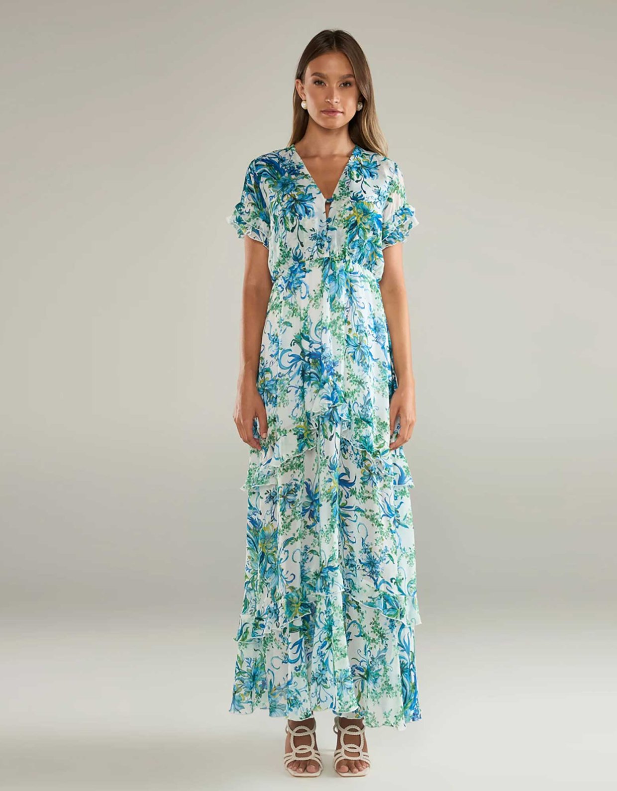 Eveleya Vivian maxi dress with ruffles