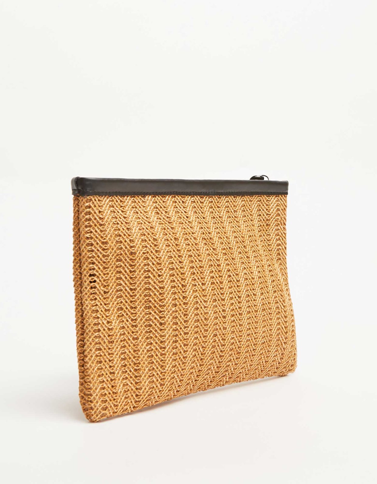 Elena Athanasiou Natural straw clutch taupe