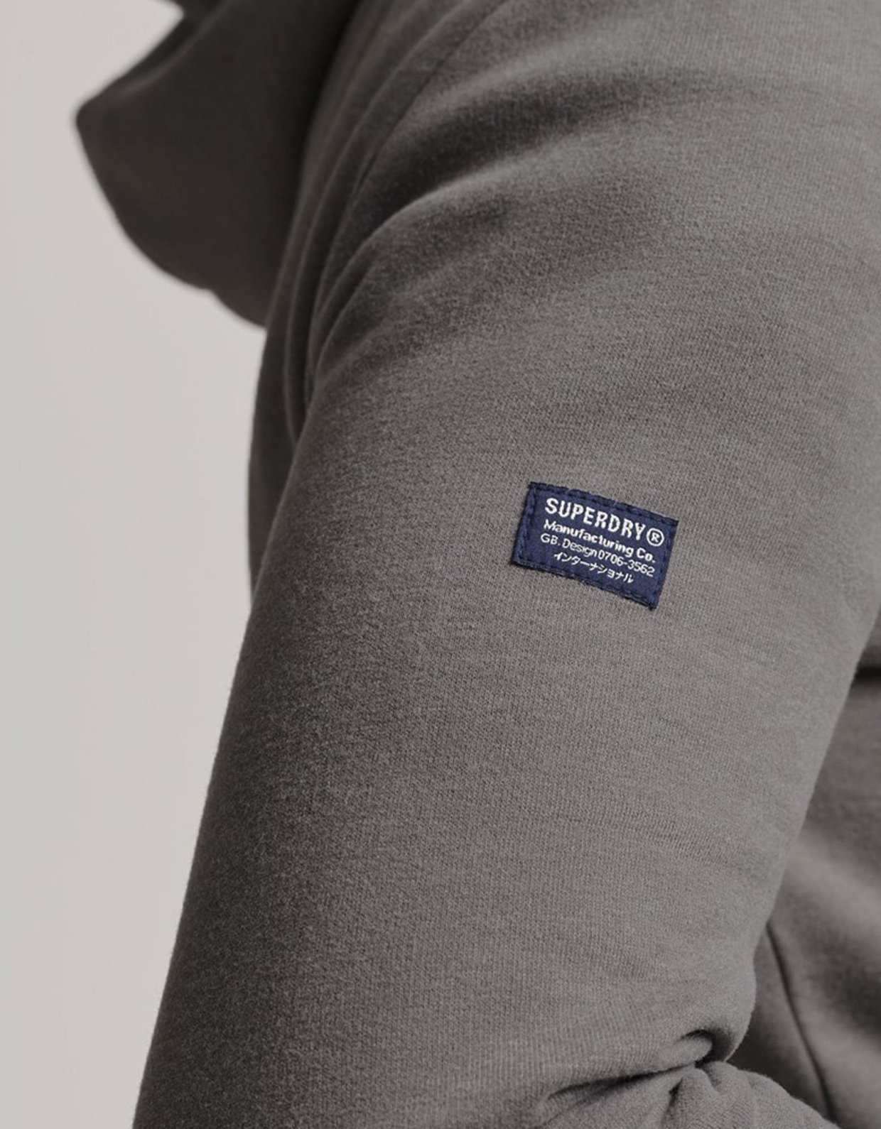 Superdry Vintage corp logo marl hoodie grey marl