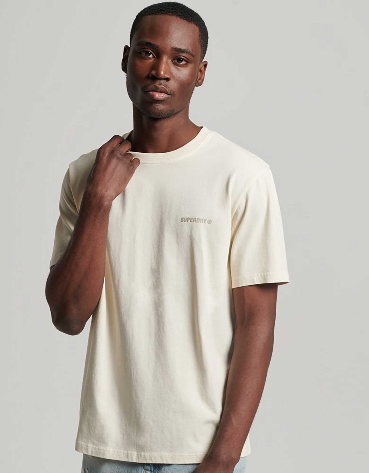 Superdry Core essential overdyed tee rice white