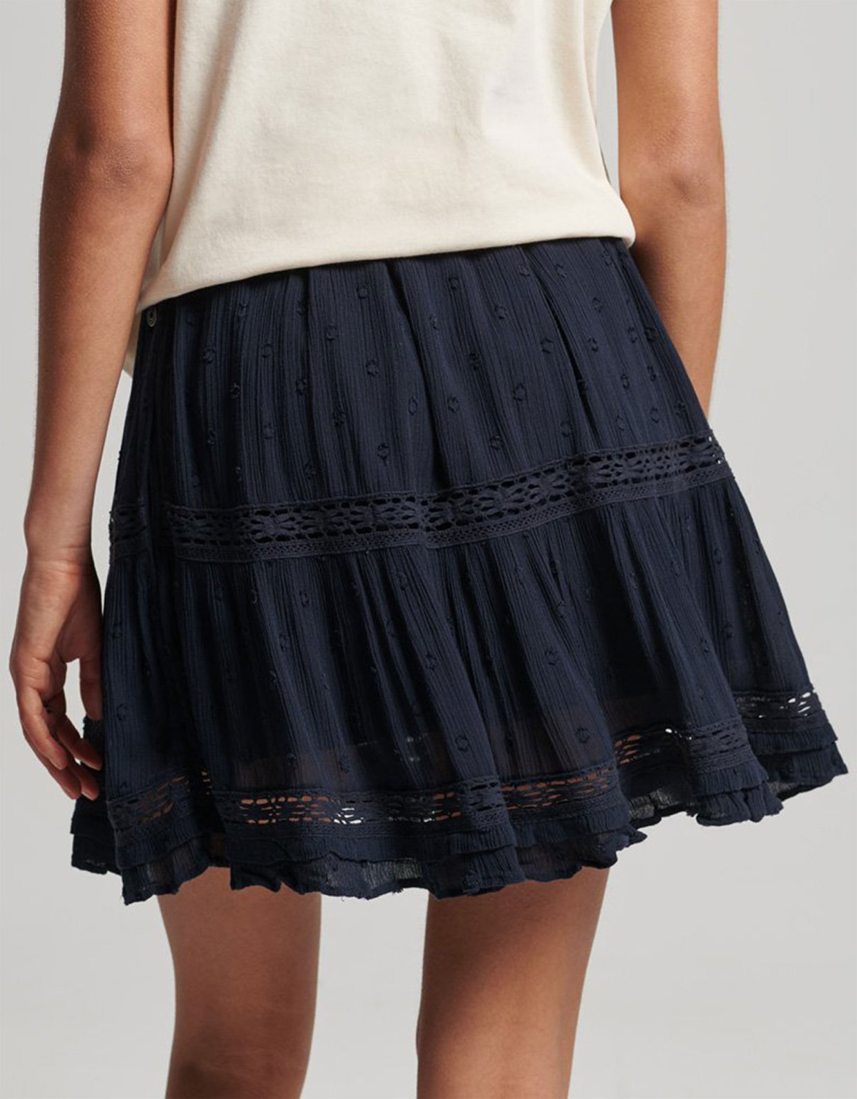 Superdry Vintage lace mini skirt eclipse navy