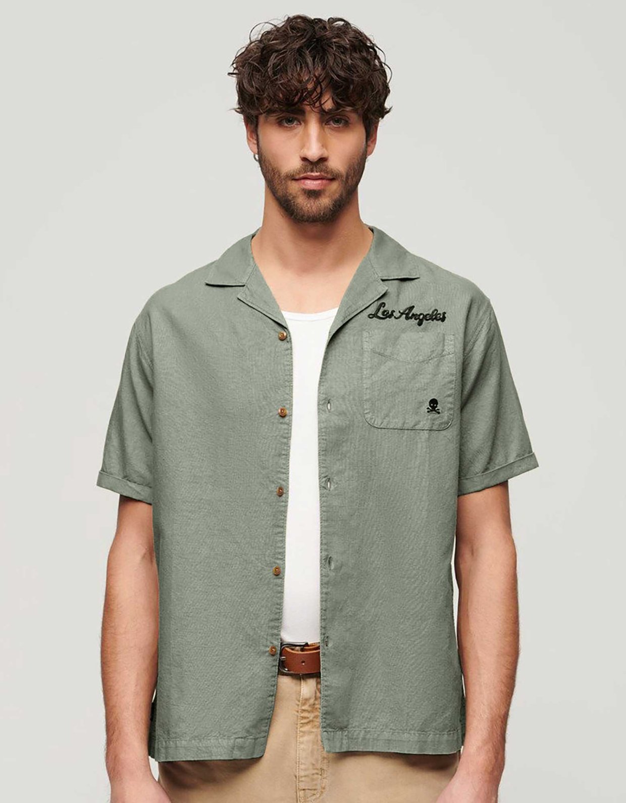 Superdry Vintage resort s/s shirt light khaki green