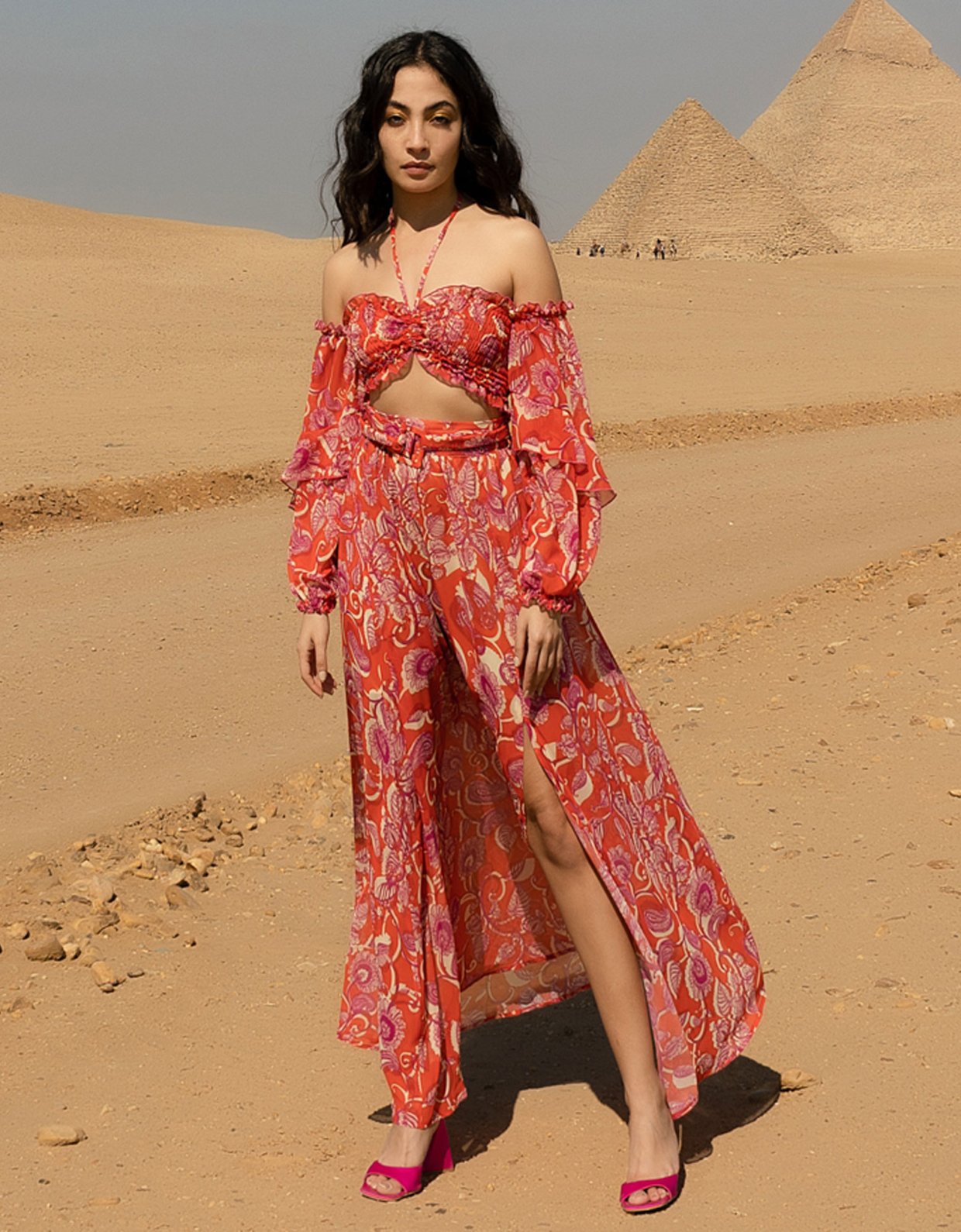 Mallory the label Shani orange floral skirt