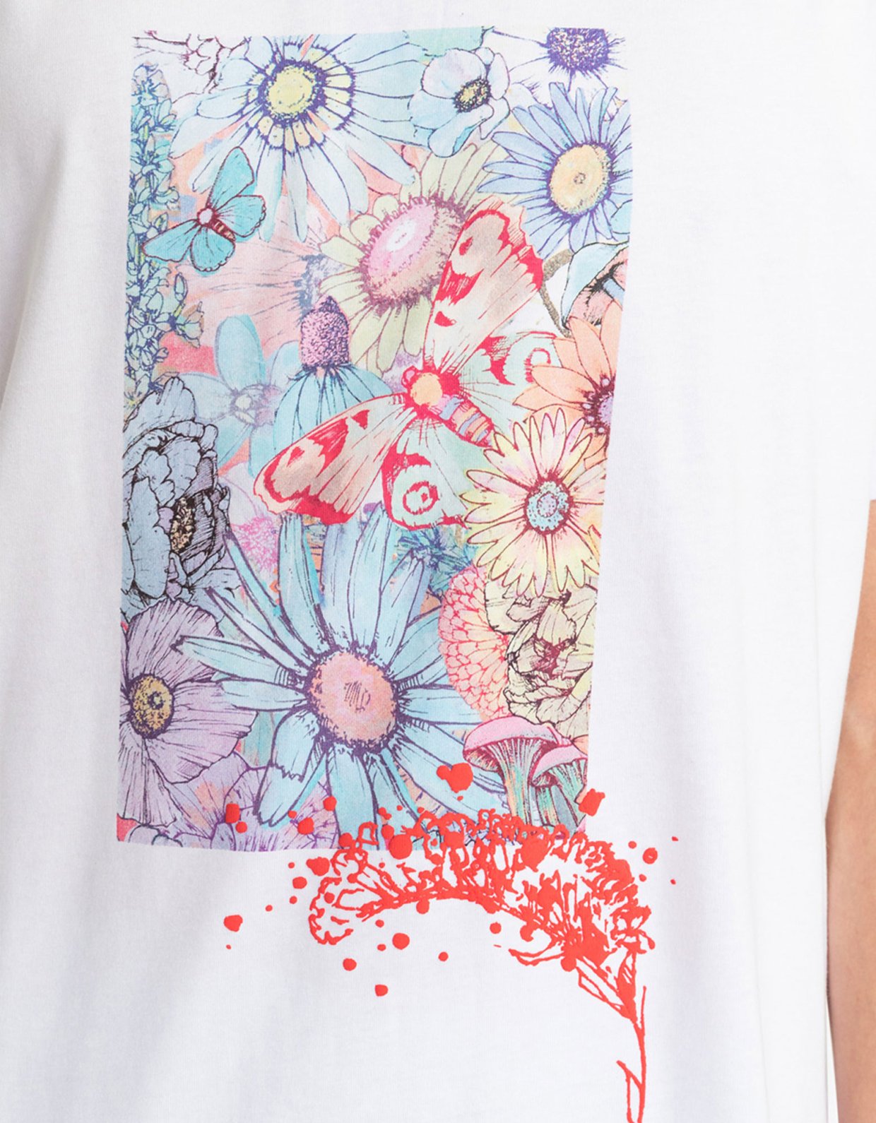 Rvca Sage floral tee white