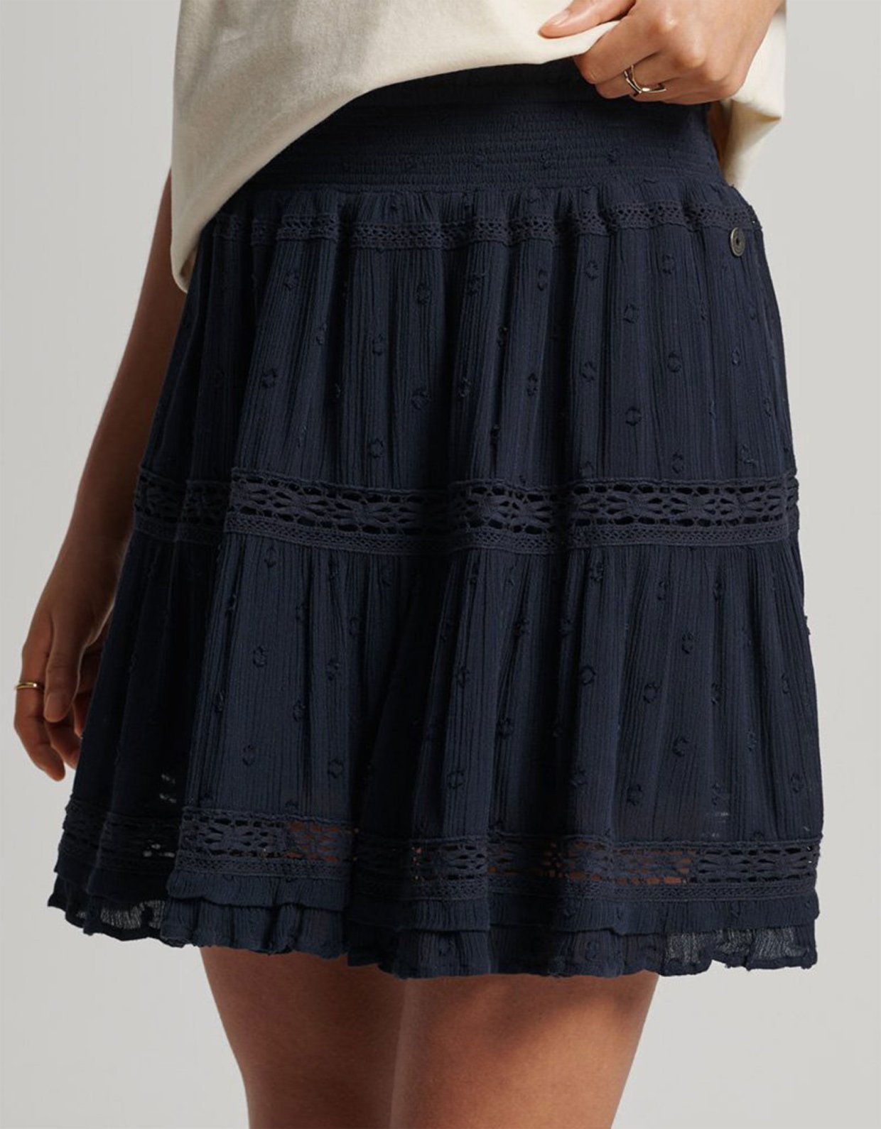 Superdry Vintage lace mini skirt eclipse navy