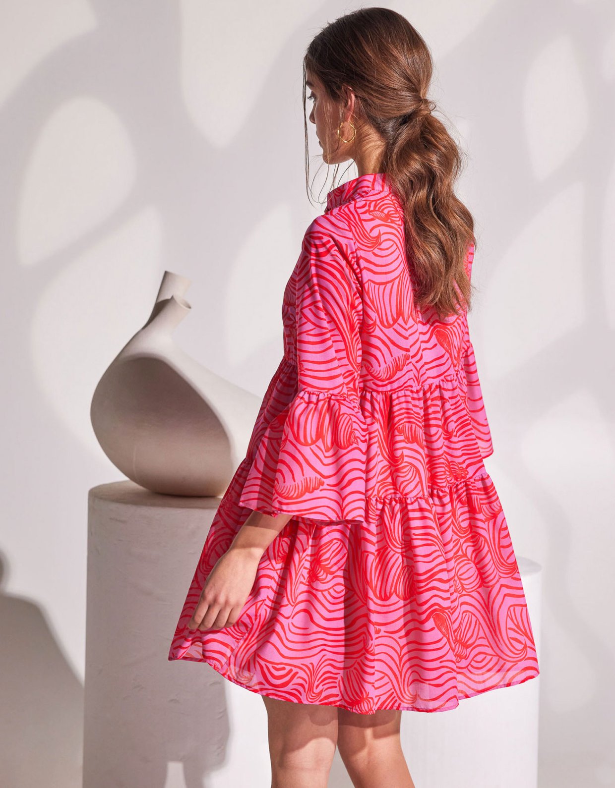The Knl's Giornata ruffle dress pink waves