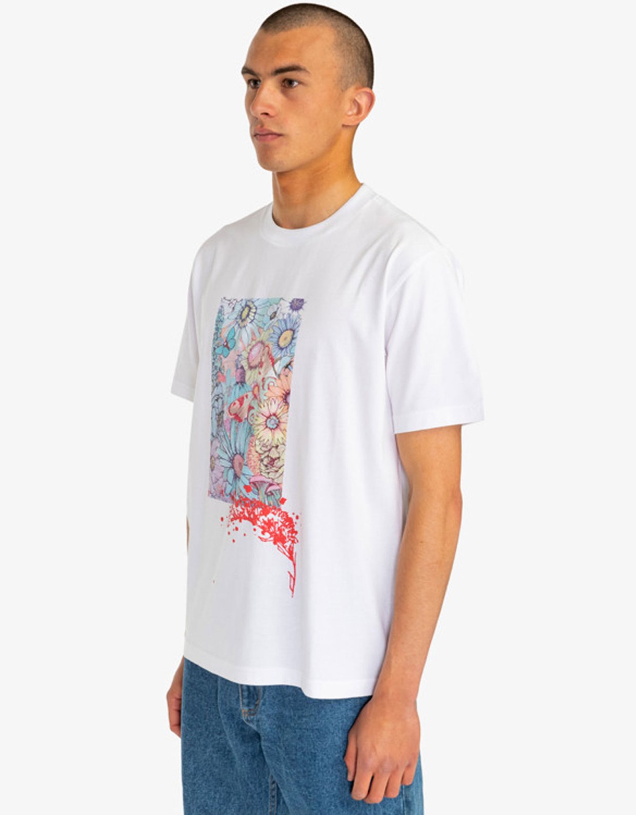 Rvca Sage floral tee white