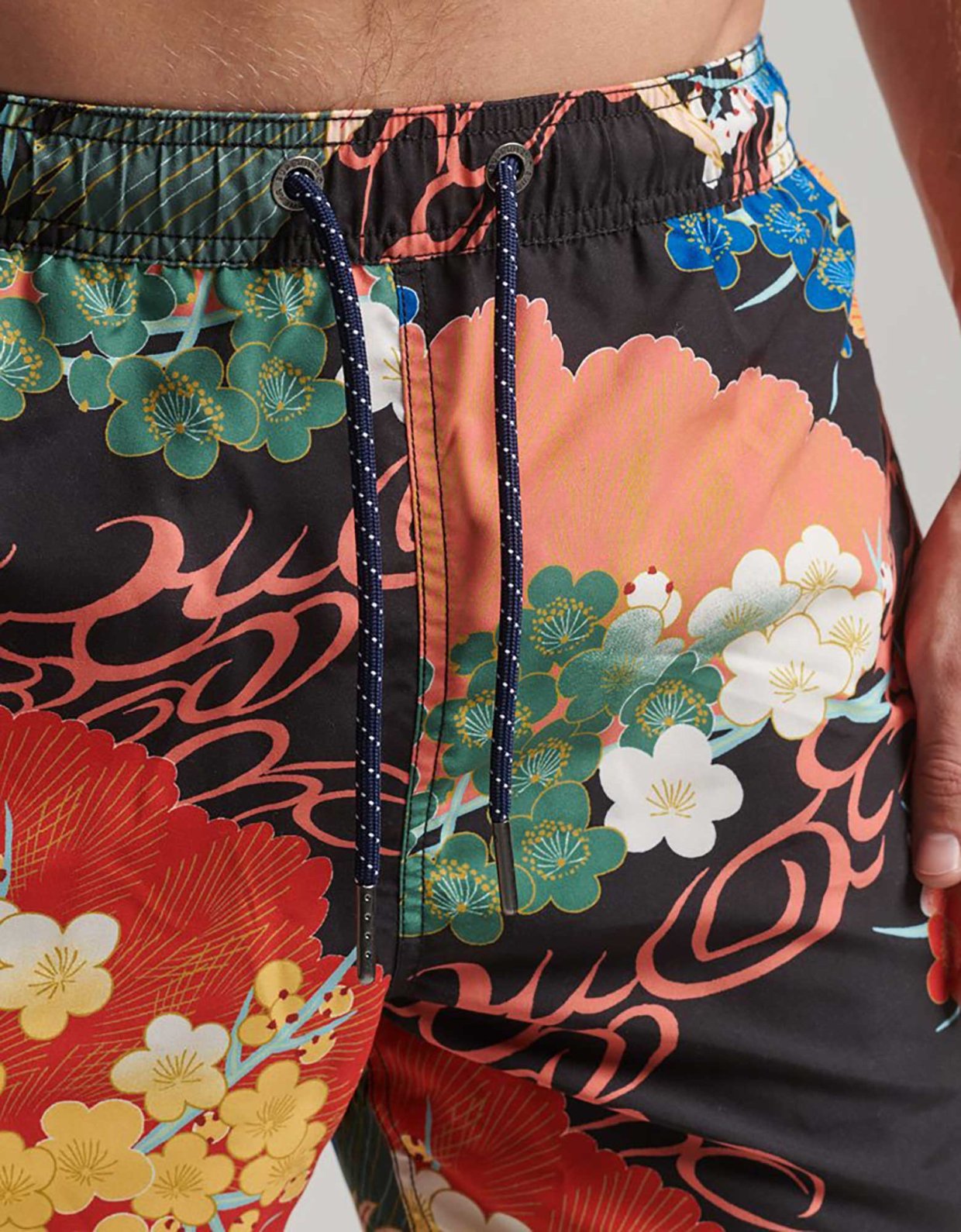 Superdry Vintage hawaiian swimshort momotose red mix print