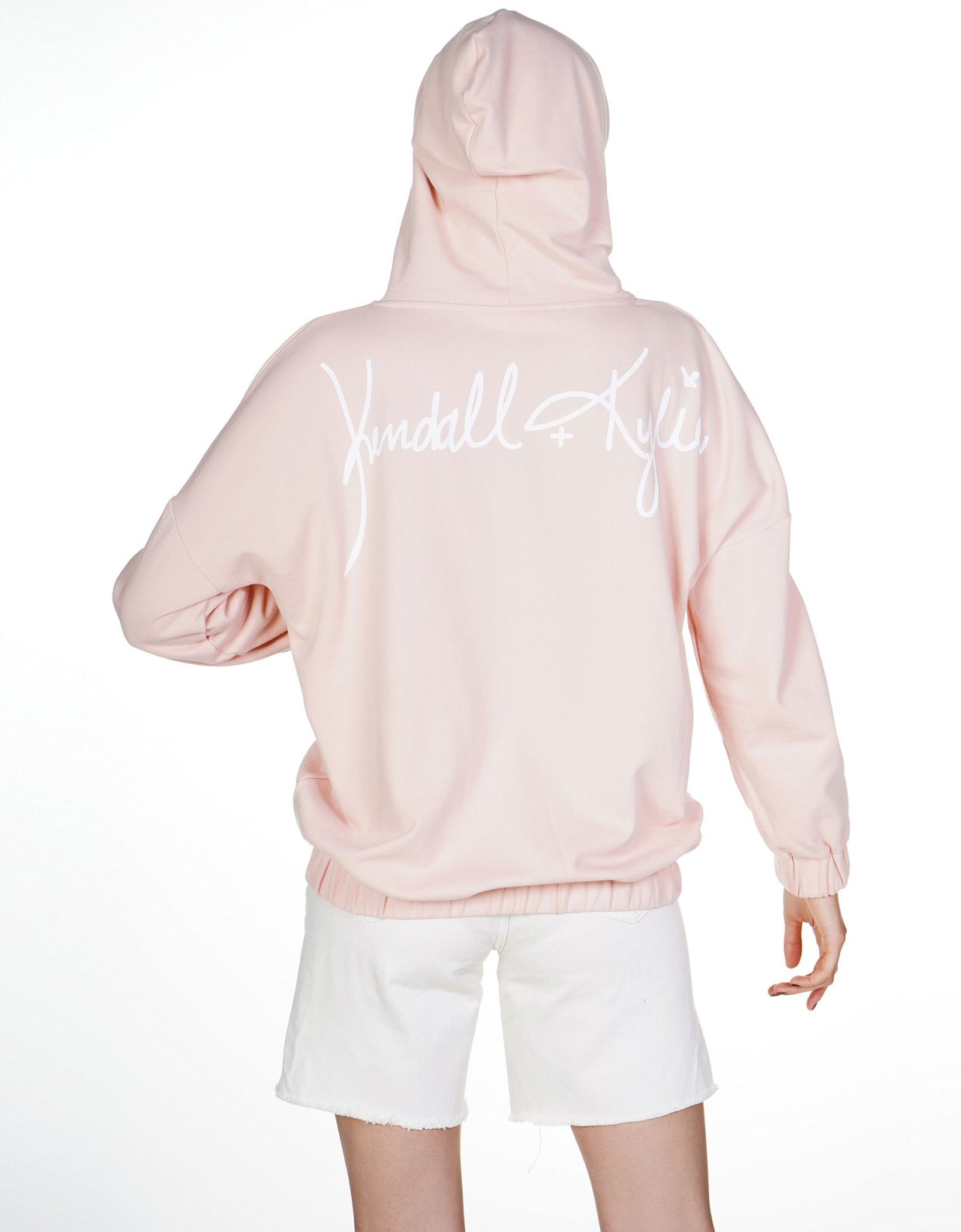 Kendall + Kylie Οversized hooded sweatshirt light pink
