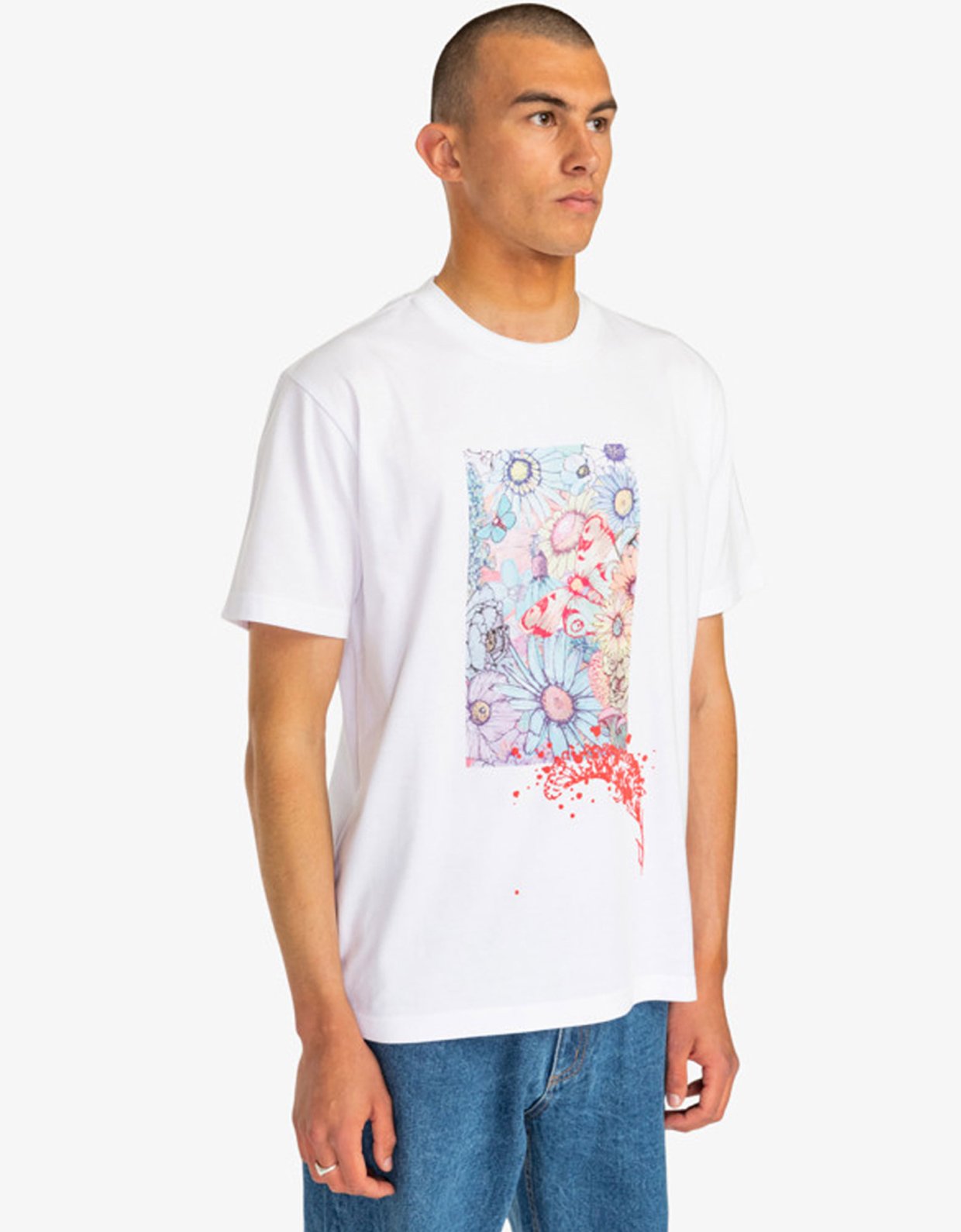 Rvca Sage floral tee white