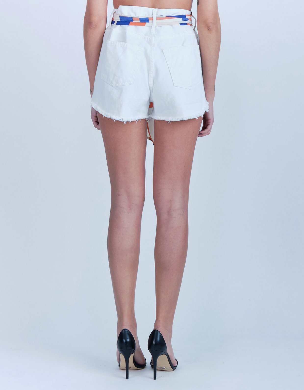 Salt & Pepper Ion off white ripped denim shorts