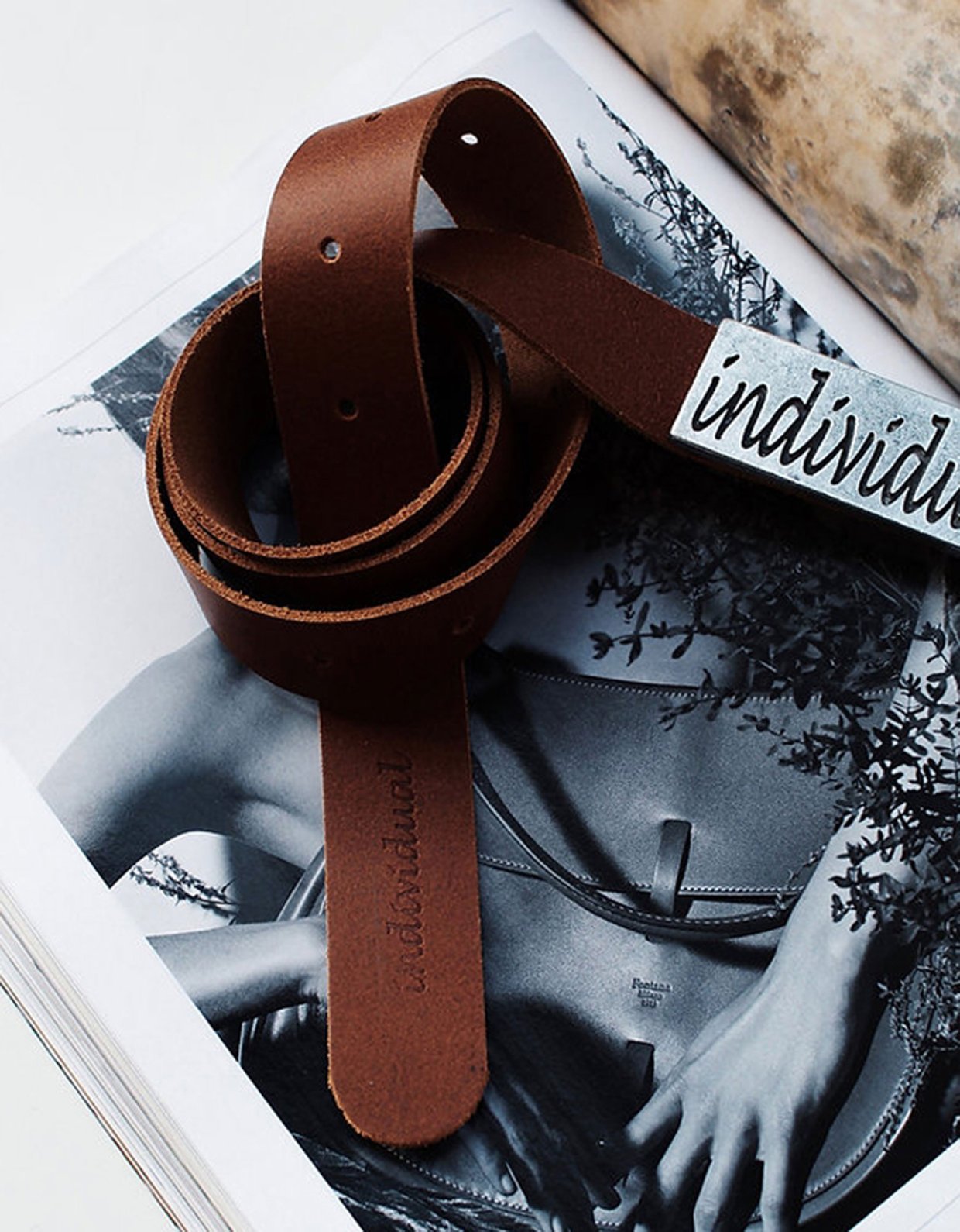 Individual Art Leather Individual belt brown