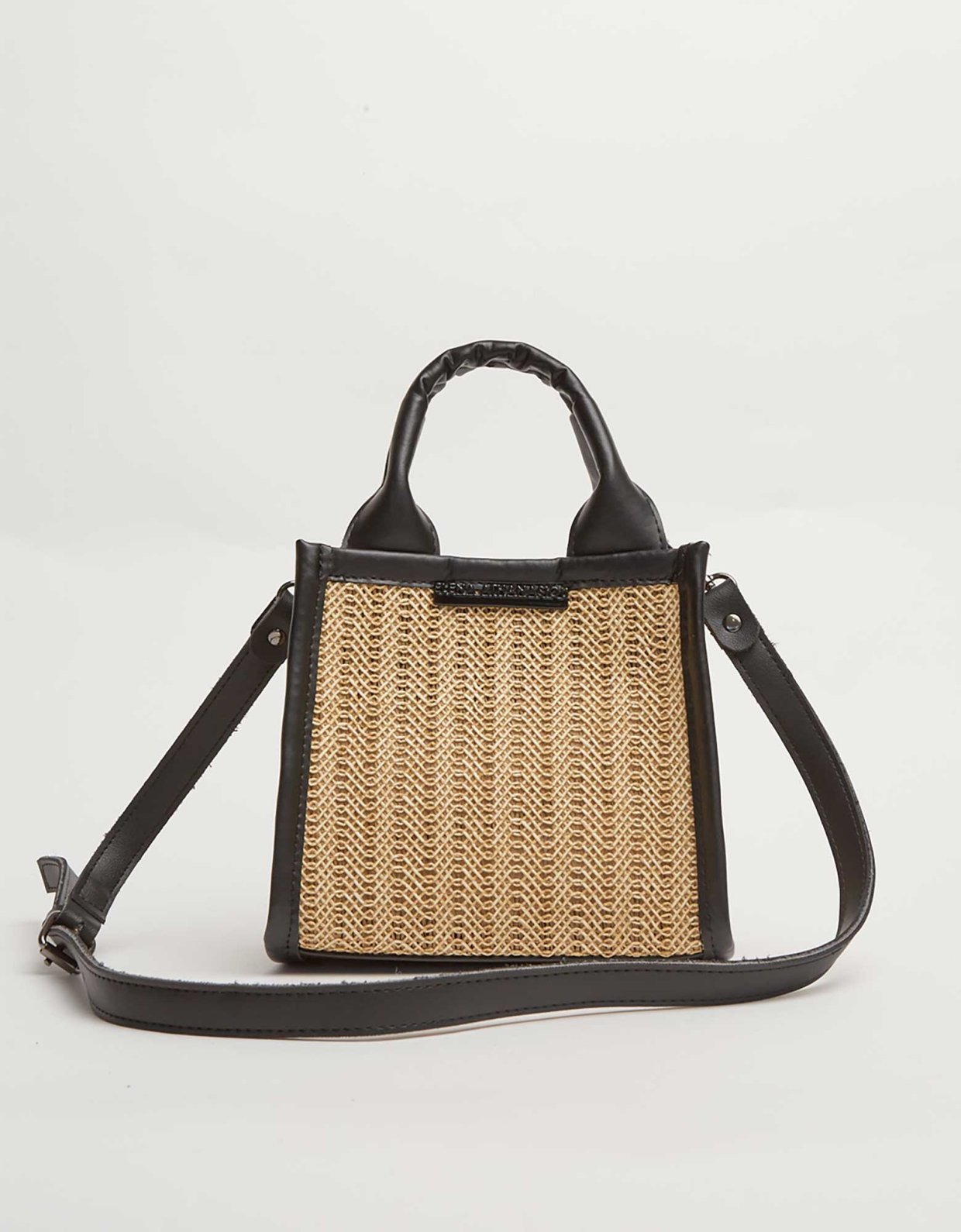 Elena Athanasiou Natural straw mini tote bag beige