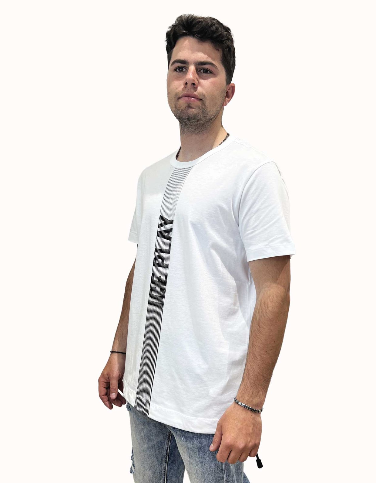 Ice Play Linear logo jersey t-shirt white