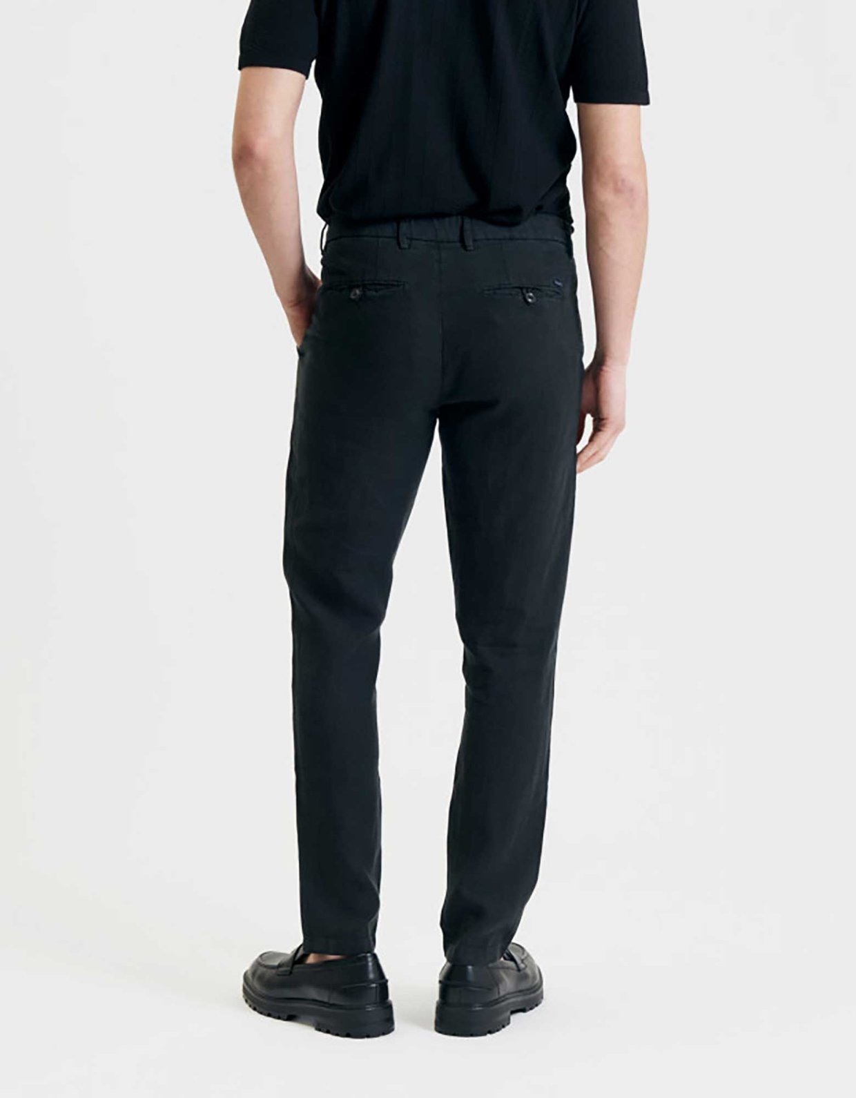 Gianni Lupo Michigan linen trouser with drawstring black