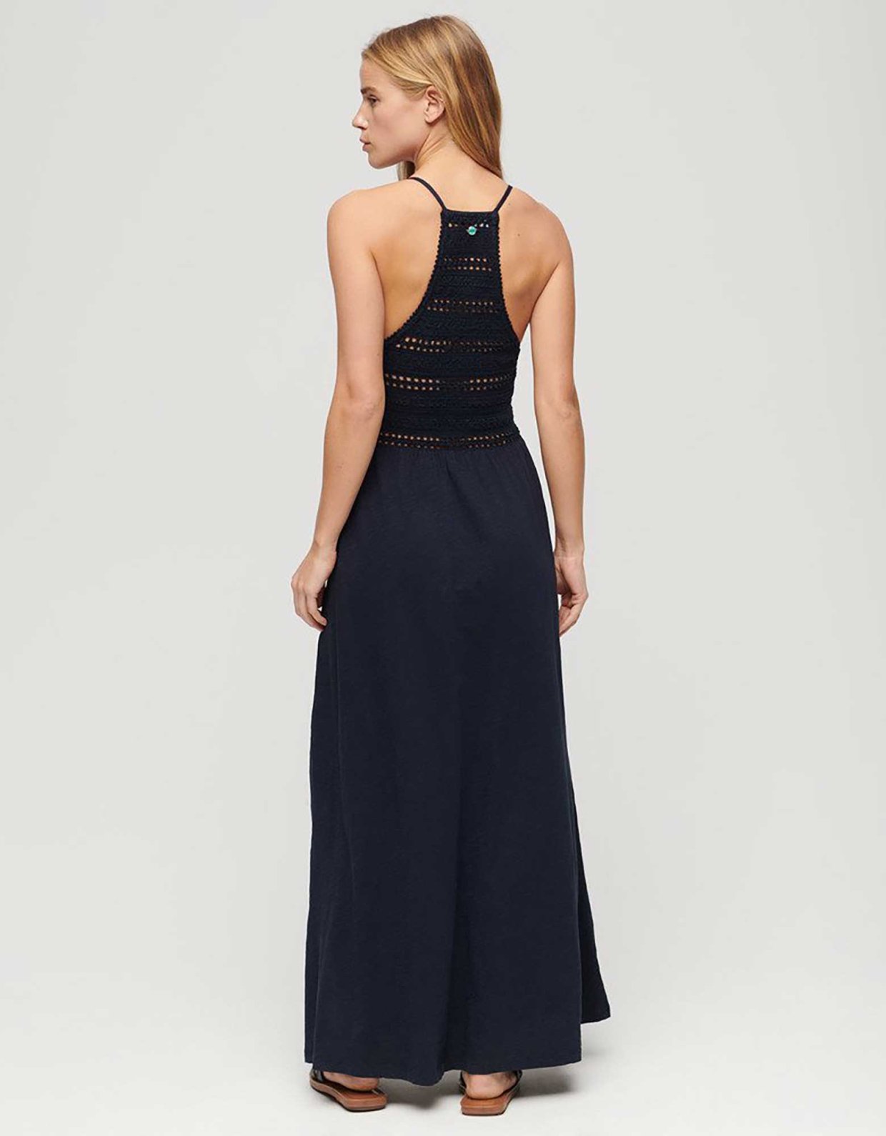 Superdry Jersey lace maxi dress eclipse navy