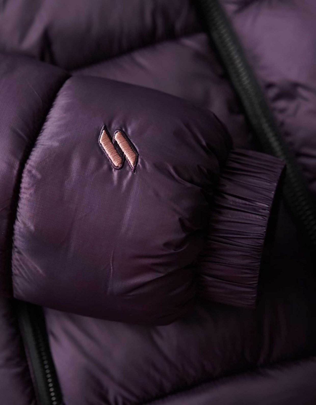 Superdry Sports puffer bomber jacket night shade purple
