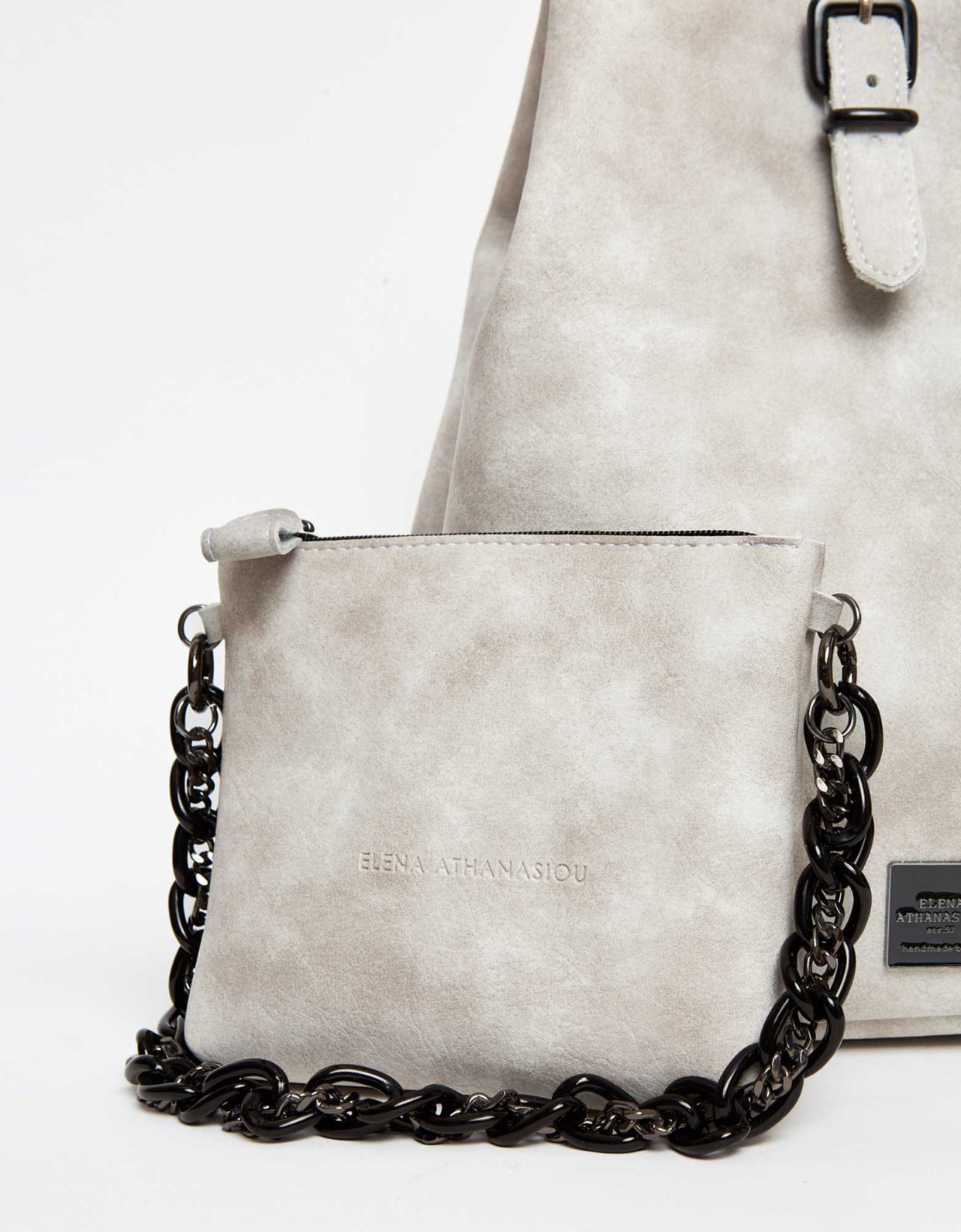 Elena Athanasiou Retro chain backpack  grey