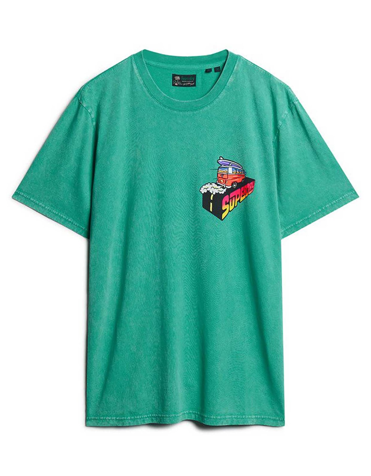Superdry Neon travel chest loose tee cool green