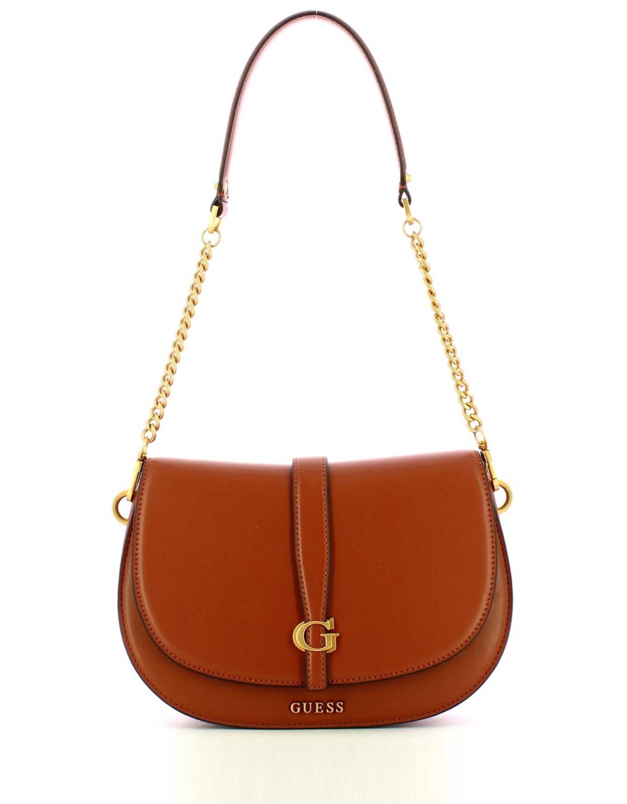 Guess Kuba flap bag cognac