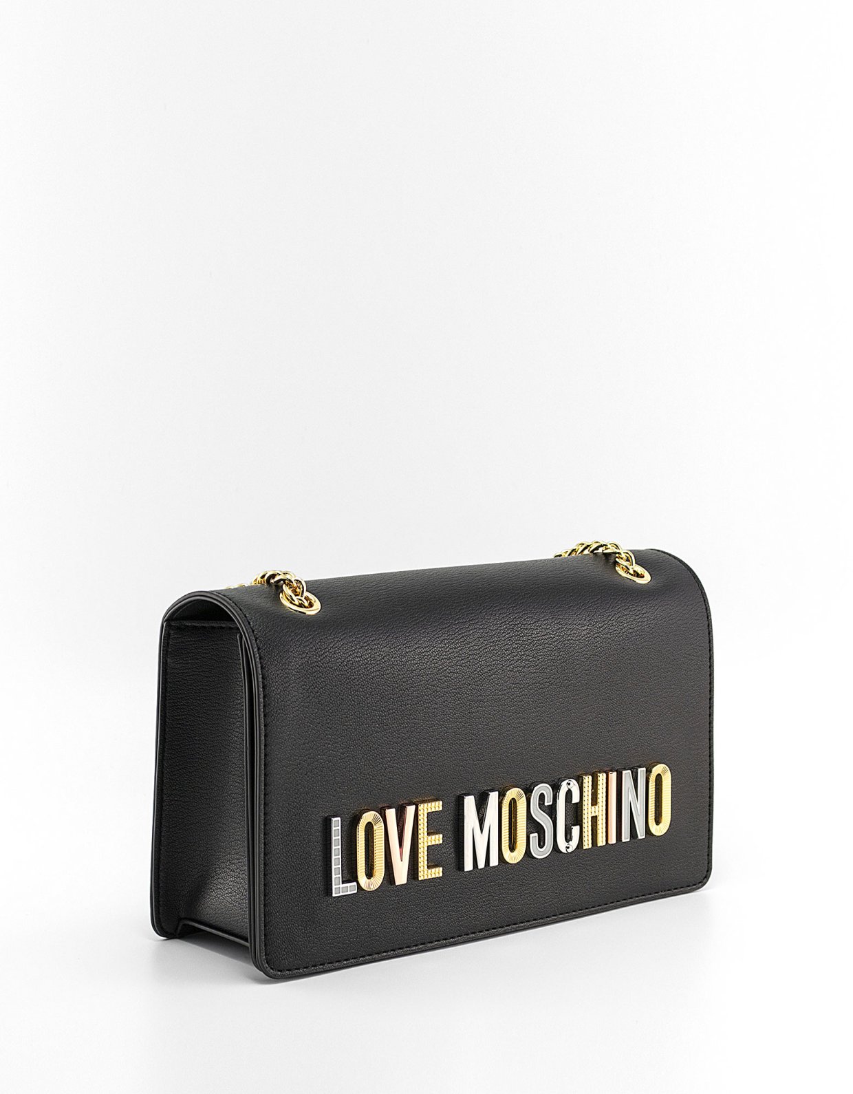 Love Moschino Colorful logo shoulder bag black