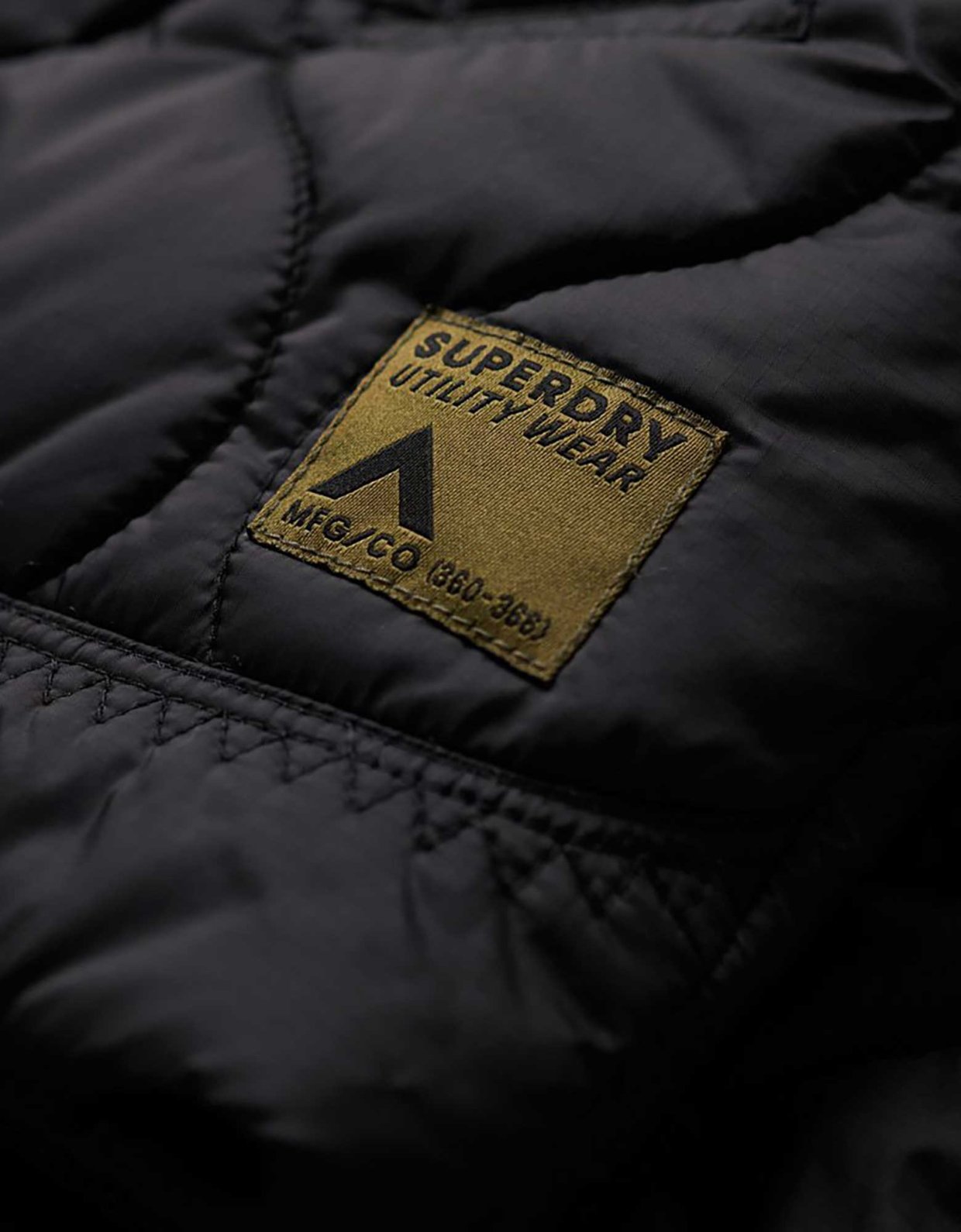 Superdry Sherpa quilted hybrid jacket jet black