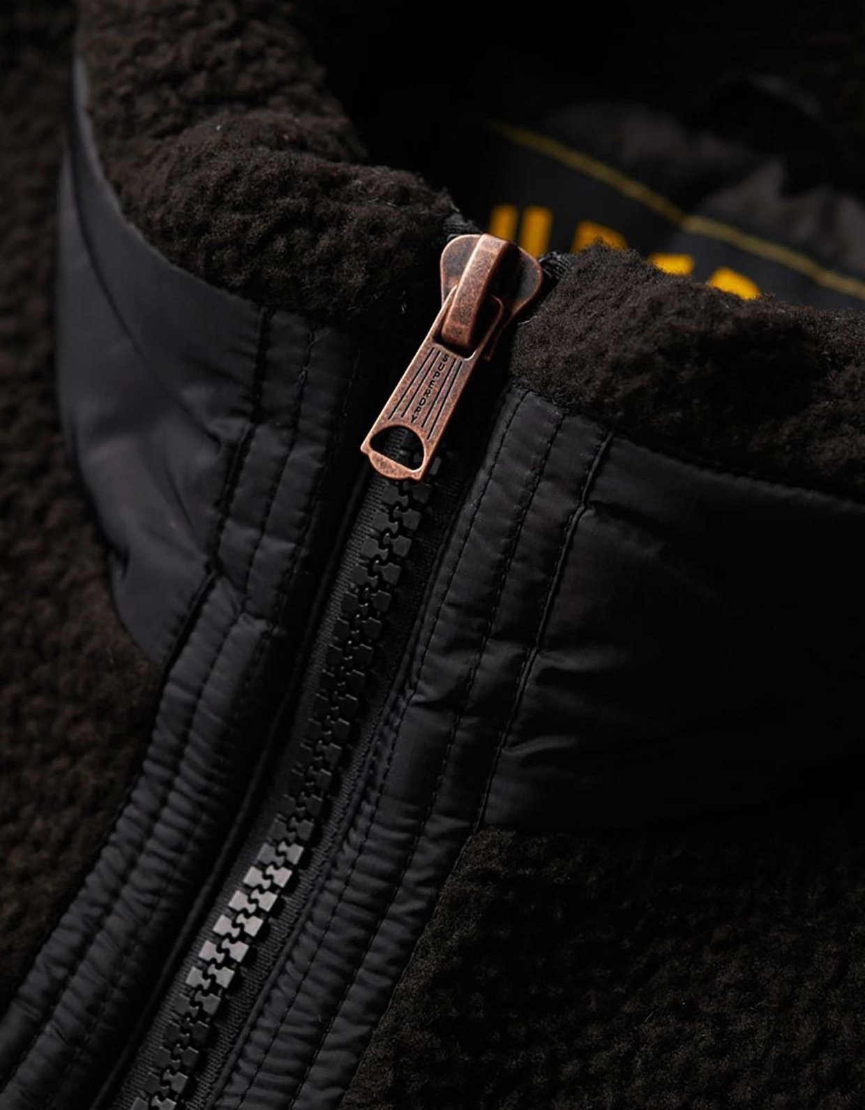 Superdry Sherpa quilted hybrid jacket jet black
