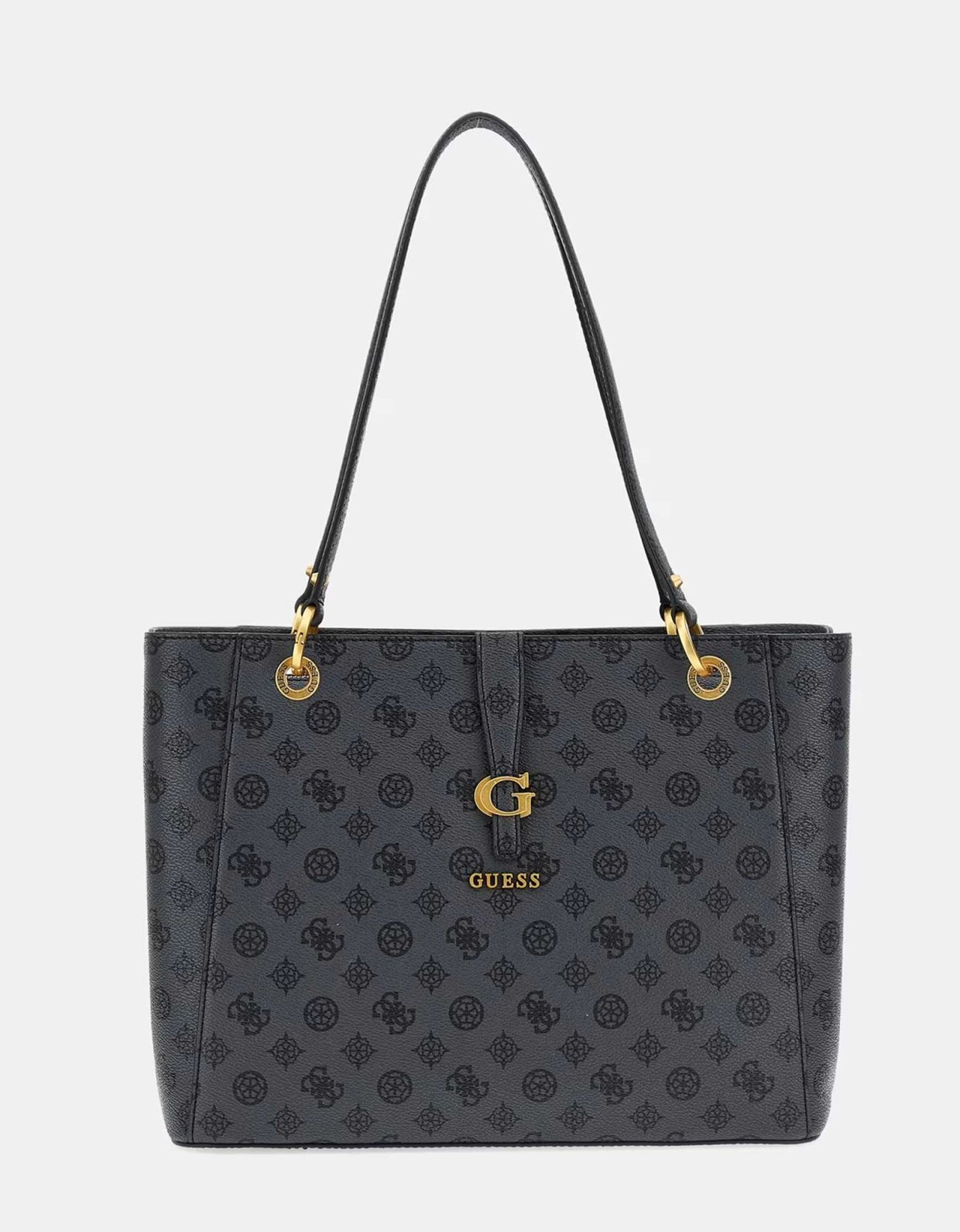 Guess Kuba tote bag charcoal logo