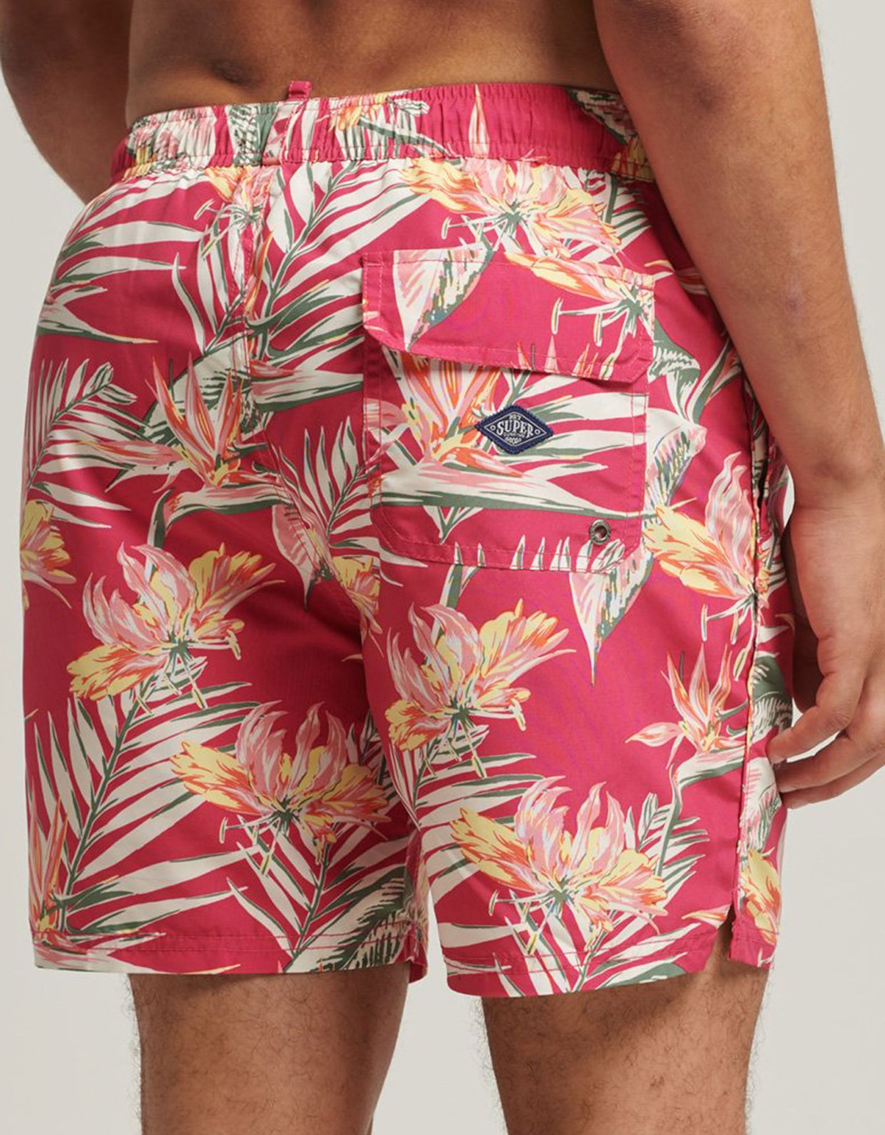 Superdry Ovin vintage hawaiian swim shorts paradise pink