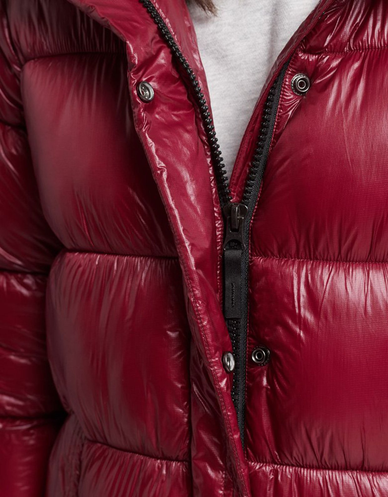 Superdry Code XPD longline puffer jacket dark berry