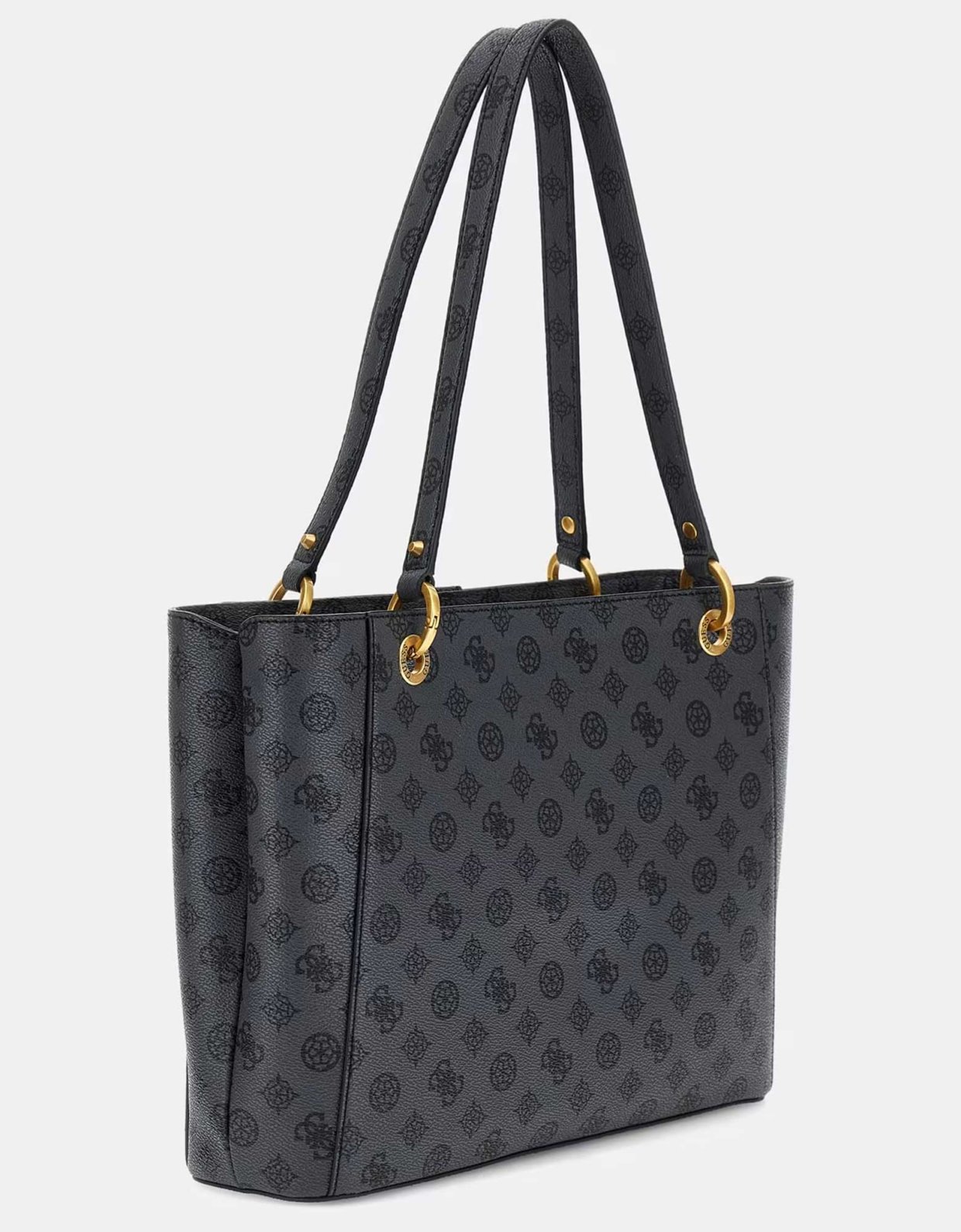 Guess Kuba tote bag charcoal logo